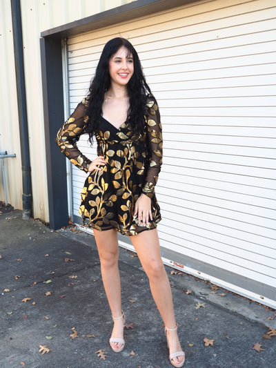 gold babydoll dress Sequin Beaded Babydoll Dress in Gold